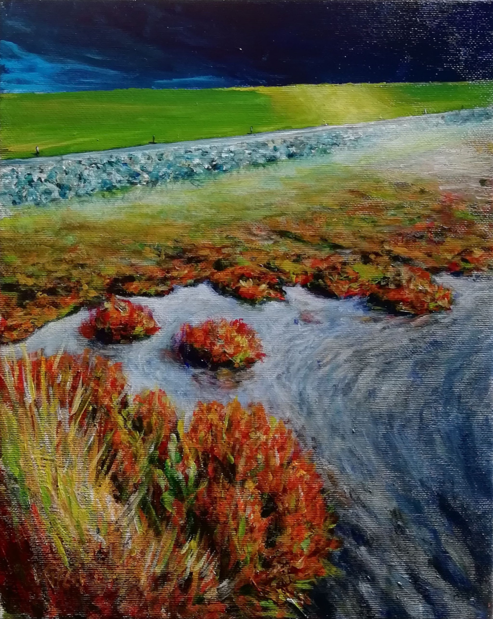 Behind the dyke of Hollum. Painting by Valta